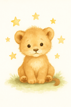 Lion Cub Poster - Digital Download - Baby Cuddle Me