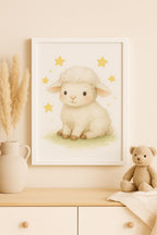 Lamb Poster, Nursery Decor, Baby Shower Gift, Cute Animal Art Print, Kids Room Wall Art - Baby Cuddle Me