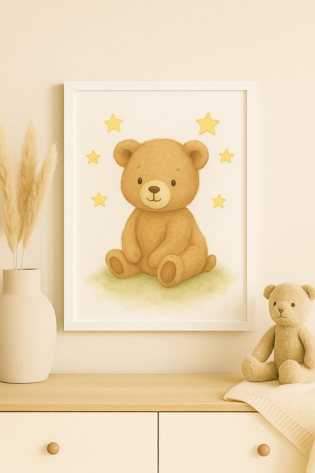 Set of 3 Baby Animal Nursery Prints: Lamb, Puppy, Teddy Bear (Digital Download) - Baby Cuddle Me