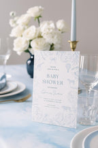 Elegant Blue Baby Shower Invitation - Digital & Printable Download - Baby Cuddle Me